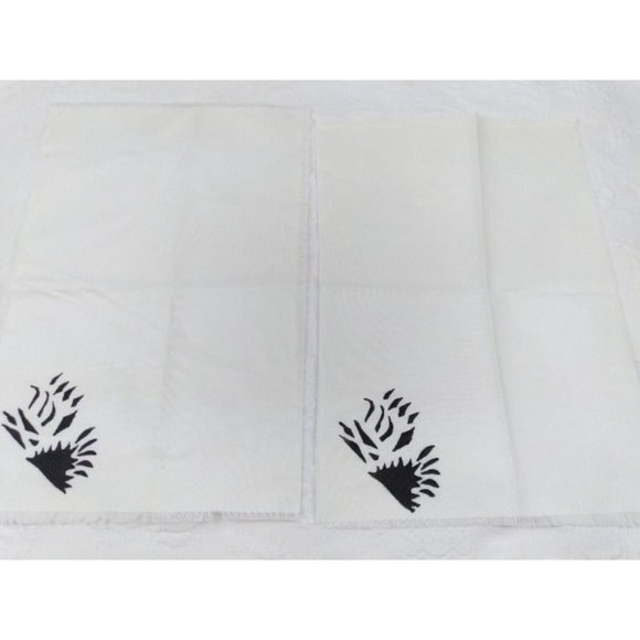 Unique Tribal? ink print rough edged dining napkins 14.5" by 10" set of 8 - Picture 10 of 12
